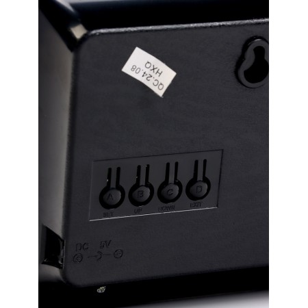 Electronic wall clock, calendar and thermometer, 36.2 x 15.5 cm, white numbers 10 x 4.5 cm 1076627-5
