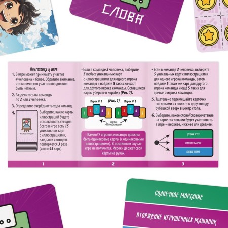 Board game at the Association "Connect. Anime Style ", 100 cards, 10+-2