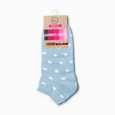 Women's socks shortened "peas", blue color, rr 23-25-2