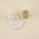 Tea couple ceramic SL Home "Easter rabbits", 2 items: cup, saucer, white color