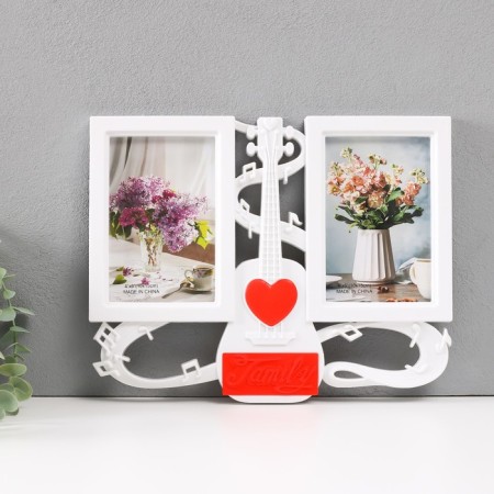 Photo frame Plastic in 2 photos 10x15 "Magic of music" White 30.5x2x23.5 cm