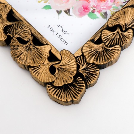 Photo frame plastic 10x15 cm "Leaves-faith" dark gold 20x14.5 cm-2