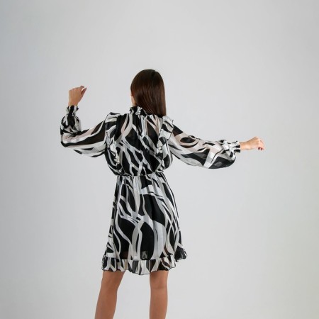 Shiphon dress SL, 46, striped-3