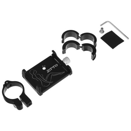 Phone holder on the steering wheel, aluminum, black color-2