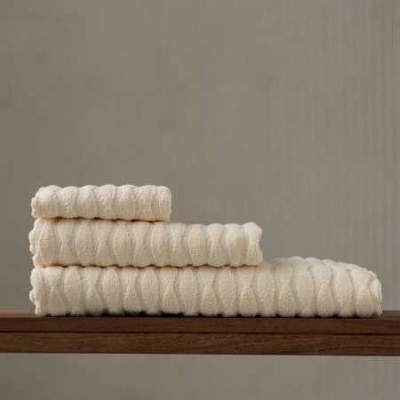 Terry towel Pasionaria "Wave", 450 gr, size 30x50 cm, creamy color-1
