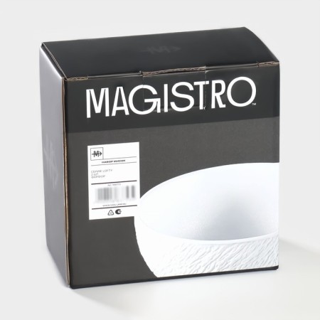 Набор салатников фарфоровых Magistro Lofty, 2 предмета: 300 мл, d=12 см, цвет белый-6
