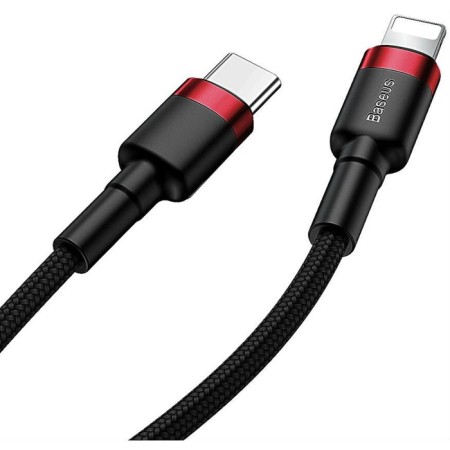 Cable Baseus, Type -C - Lightning, 2.4 A, 18W, 1 m, red+black-3