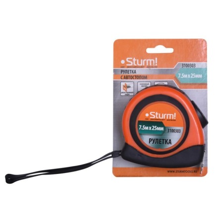 Roulette Sturm, 7.5 m x 25 mm, steel tape, closed case-1