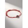 Bracelet-reinforcing "Red thread" YOUR DAILY LIFE Circle with rhinestones, white color in silver, 7 cm