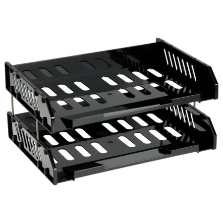 A set of paper trays is horizontal sity, set 2 pieces, on metal rods, black