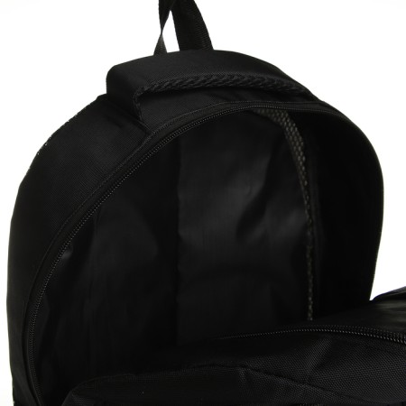 Youth backpack from textiles on lightning, 5 pockets, black/green color-5