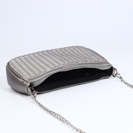 Lightning bag, long belt, silver color-7