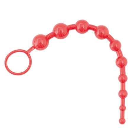Anal chain Black & Red by Toyfa, PVC, red, 31 cm, d = 3 cm
