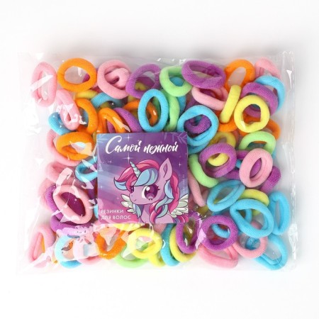 Hair elastic bands “most tender” set, diameter 2 cm, 100 pcs.-2