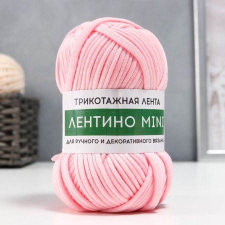 Knitted yarn 100% cotton "Lentino mini" 100 g 40 m color 81 pink cloud