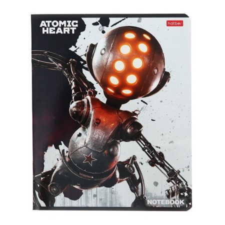 Notebook of 48 sheets in the "Atomic Heart" cage, cover coated cardboard, rounded angles, block 65 g/m2, 5v mix-5