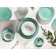 Porcelain plate flat dots menta, d = 20 cm, turquoise color