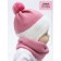 A cap on ties with a pompom Children's Amarobaby Pure Love Wind, with a lining, size 44-46 cm, pink color