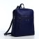 Women's backpack of artificial leather with lightning, 2 pockets, blue color