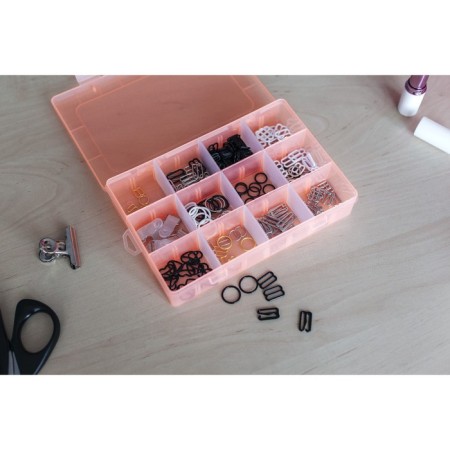 Strap regulator, plastic, 15 mm, 100 pcs, black color-2