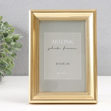 Photo frame Plastic "Gala" 10x15 cm, gold (plastic screen)