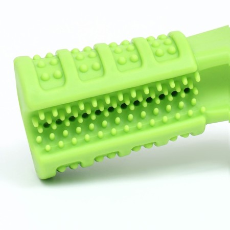 A toy for dogs with a hole for the toothpaste "Toothbrush" 12.5 cm, green-1
