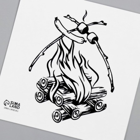Tattoo on the body black "fire" 6x6 cm-5