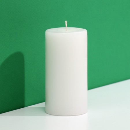 Candle-Stolbik "Bashkortostan", white, 4.5 x 9 cm-1