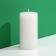 Candle-Stolbik "Bashkortostan", white, 4.5 x 9 cm