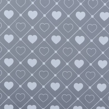 Matte Film Transparent "Hearts", 58 cm x 10 m, white-2