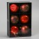 Set of balls plastic D-7.5 cm, 6 pcs "Frosty placket" ornament, brown