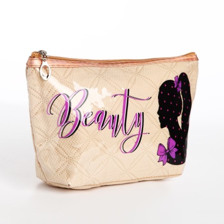 Lightning cosmetic bag, beige color
