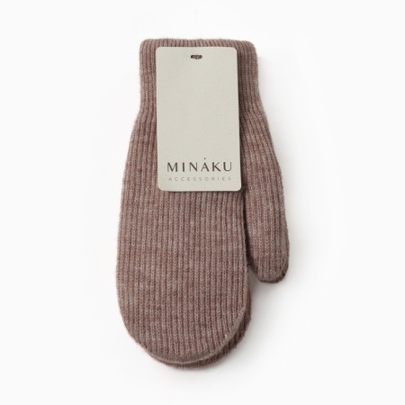 Women's mittens minku, brown color, 22 cm-3