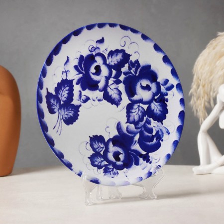 Decorative plate "Gzhel drawing", d = 20 cm-1