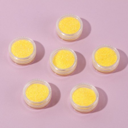 A set of sparkles for decor, small grinding, yellow color, 6 pieces