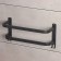 Holder for towels double, 39.5 cm, 2 hooks, stainless steel, black color