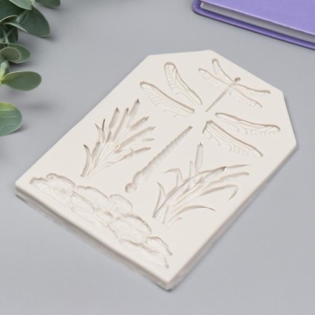 Mold Silicon "Dragonfly in the reed" 9 items 0.6x10x13.7 cm-1