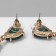 Earrings with Cleo rhinestones rain, green color in gold