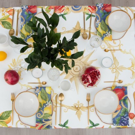 Southern Fruits tablecloth 37x219 +/- 2 cm with GMVO, 100% cotton, sarzha 190g/m2-4