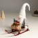 Interior light doll "Dwarf in a shiny cap with a bag of gifts on sleds" 10x26x41 cm