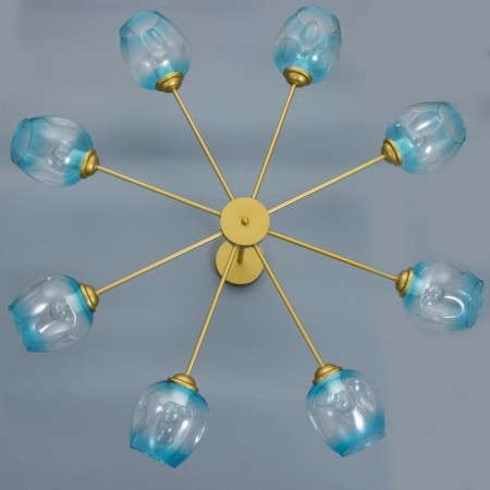 Murano chandelier 8he27 60W Blue gold 90x90x35cm Bayerlux-4