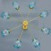 Murano chandelier 8he27 60W Blue gold 90x90x35cm Bayerlux