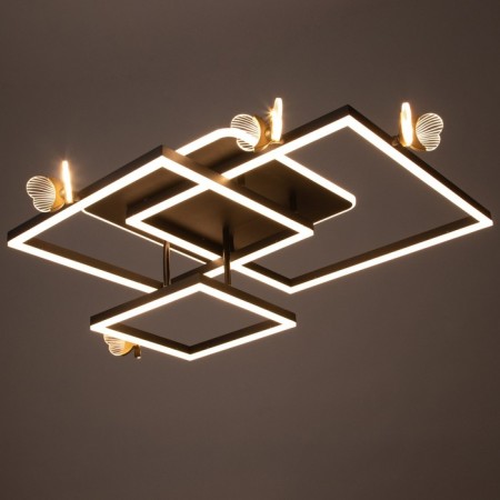 Люстра "Бабочки Тетра" 108Вт LED 3000-6000К черный 75х75х15см BayerLux-2
