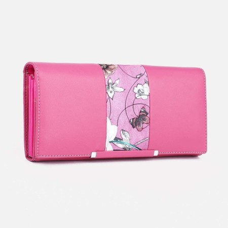 Women's wallet on magnets, pink color