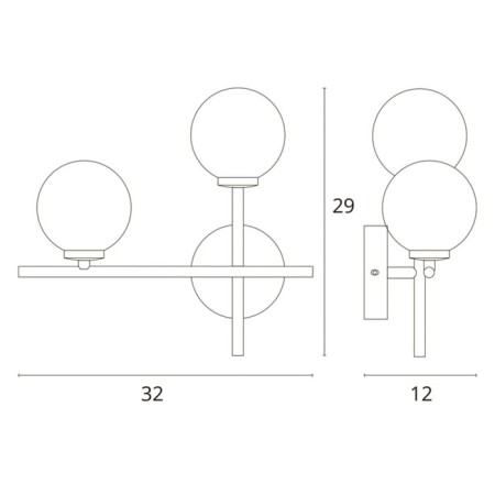 Sconces Arte Lamp Bolla-Picolo A3988AP-2AB, G9, 2x25 W, 12x32x29 cm, bronze-3