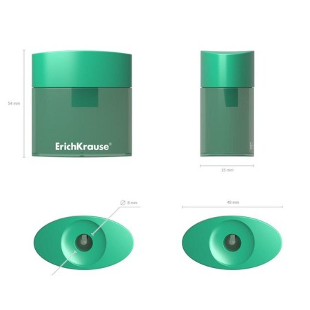 Zapochilok 1 hole Erichkrause Smart & Sharp, with a container, a hole with a diameter of 8 mm, in a blister, mix-2