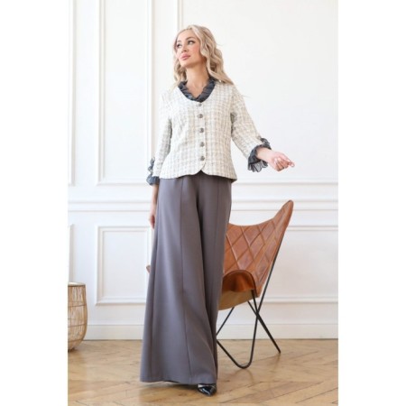 Female trousers, size 42, gray color-3