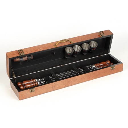 Set with skewers Gift "Classic No. 1" in a case made of wood