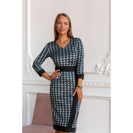 Women's dress, size 42, black color, white 5575-1