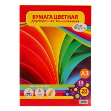 Tsilateral -colored paper A3, 20 sheets, 10 colors, tinted